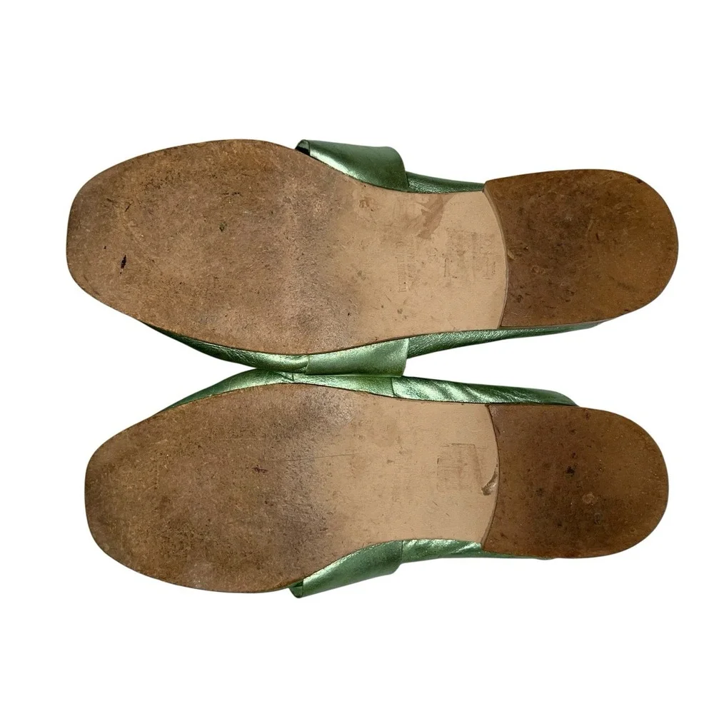 Free People Mule Size 36 US 6 At Ease Loafer Slip On Shoes Green Made‎ In Spain